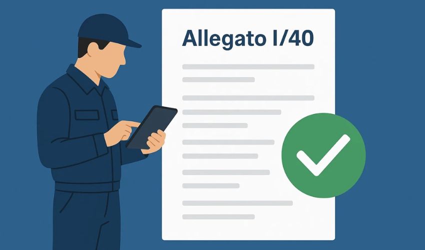 Modulo allegato i/40 DM 37/08 per dichiarazione di conformità impianti